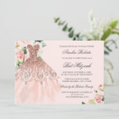 バラ金ゴールドスパークルドレスフローラバルミツワー 招待状 (スタンド正面)