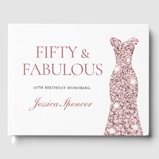 バラ金ゴールドスパークルドレス50thバースデーパーティー ゲストブック (正面)