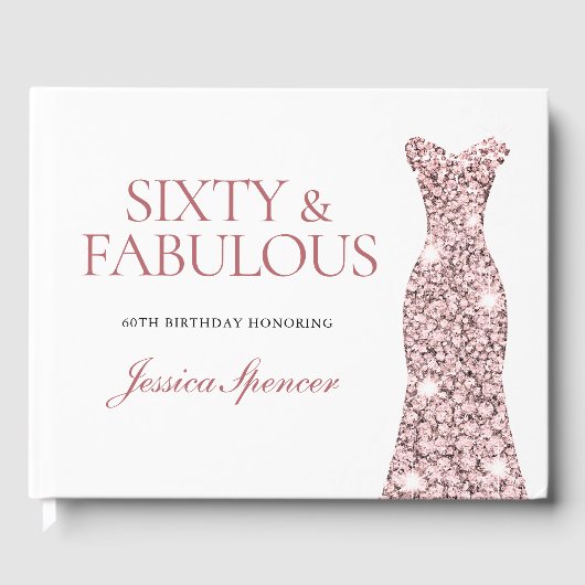 バラ金ゴールドスパークルドレス60thバースデーパーティー ゲストブック (正面)