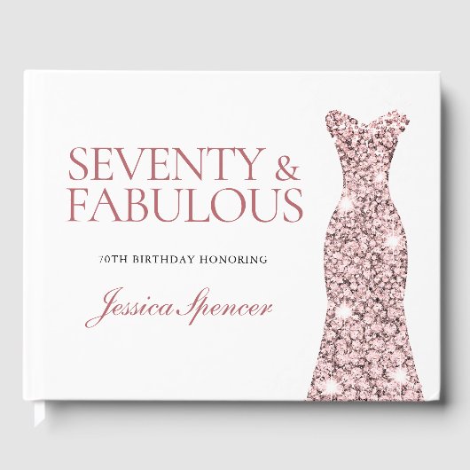 バラ金ゴールドスパークルドレス70thバースデーパーティー ゲストブック (正面)