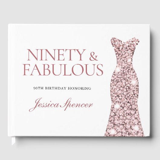バラ金ゴールドスパークルドレス90thバースデーパーティー ゲストブック (正面)