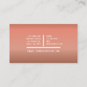 バラ金ゴールドスパークルネイルサロングリッターロイヤリティカード 名刺 (裏面)