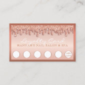 バラ金ゴールドスパークルネイルサロングリッターロイヤリティカード 名刺 (正面)