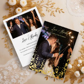 バラ金ゴールドスパークルハート2 Photos Love & 感謝してい 箔招待状