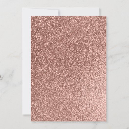 バラ金ゴールドスパークルピンクドレススウィート16誕生日 招待状 (裏面)