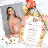 バラ金ゴールドスパークルフォトキンセアニラバルーン 招待状