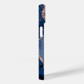 バラ金ゴールドスパークルブルー抽象芸術モノグラム Case-Mate iPhoneケース (裏面 / 右)