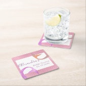 バラ金ゴールドスパークルマーメイドブライダルシャワーコースター スクエアペーパーコースター (インサイチュ)