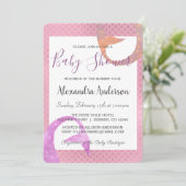 バラ金ゴールドスパークルマーメイドベビーシャワー招待状 招待状 (スタンド正面)