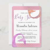 バラ金ゴールドスパークルマーメイドベビーシャワー招待状 招待状 (正面)