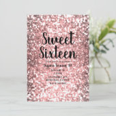 バラ金ゴールドスパークルライトグリッタースパークリースイーツ16 招待状 (スタンド正面)