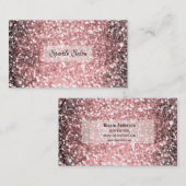 バラ金ゴールドスパークルライトグリッタースパークリー美しい 名刺 (正面/裏面)