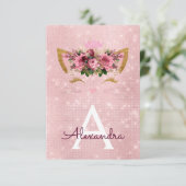 バラ金ゴールドスパークル子猫Sweet sixteen誕生日 招待状 (スタンド正面)