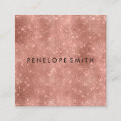 バラ金ゴールドスパークル美しいスタイリスト スクエア名刺 (正面)