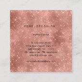 バラ金ゴールドスパークル美しいスタイリスト スクエア名刺 (裏面)