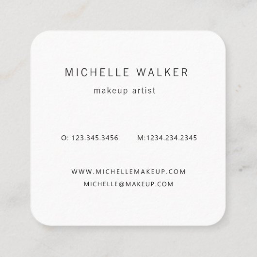 バラ金ゴールドスパークル金ゴールド唇メイクアップアーティストスクエア スクエア名刺 (裏面)