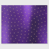 バラ金ゴールドスワロフスキークリスタルスモールドットパープル ラッピングペーパー (フラット)