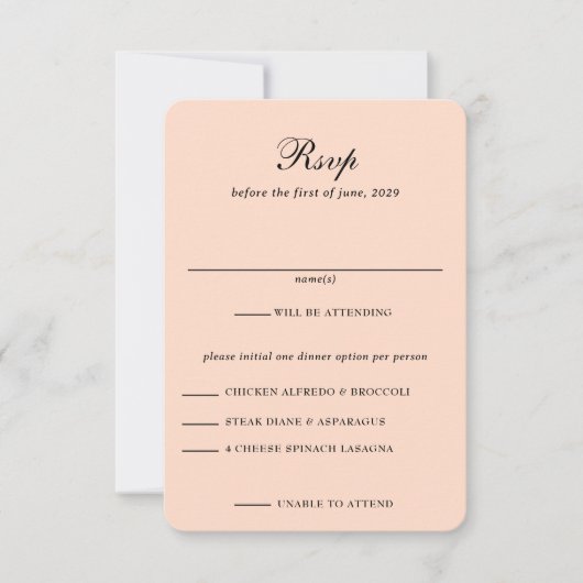 バラ金ゴールドス結婚テラス 出欠カード (正面)