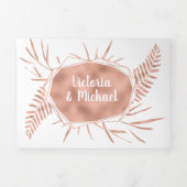 バラ金ゴールドス結婚トリフォールド招待状 三つ折り招待状 (カバー)