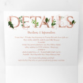 バラ金ゴールドス結婚トリフォールド招待状 三つ折り招待状 (内部最初)