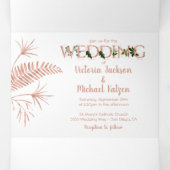 バラ金ゴールドス結婚トリフォールド招待状 三つ折り招待状 (内部中)