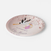 バラ金ゴールドス輝くターズ女の子の赤ちゃんシャワー ペーパープレート (アングル)