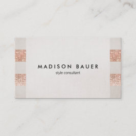 バラ金ゴールドセクインベージュリネン美しいサロンスタイリスト 名刺