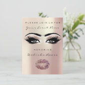 バラ金ゴールドセピアリップグリッターブライダルシャワーアイボリー 招待状 (スタンド正面)