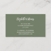 バラ金ゴールドセージグリーンラインアートフローラ 名刺 (裏面)