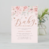 バラ金ゴールドセージフローラバタフライベビーイン開花 箔招待状 (立ち正面)