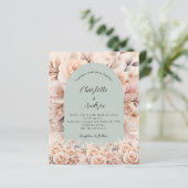 バラ金ゴールドセージ緑アーチ結婚式招待状 (スタンド正面)