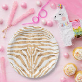 バラ金ゴールドゼブラの皮膚パターン ペーパープレート (パーティー)