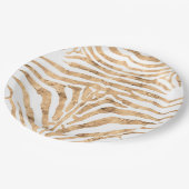 バラ金ゴールドゼブラの皮膚パターン ペーパープレート (アングル)