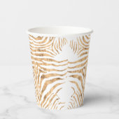 バラ金ゴールドゼブラの皮膚パターン 紙コップ (裏面)