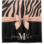 バラ金ゴールドゼブラプリント シャワーカーテン (正面)