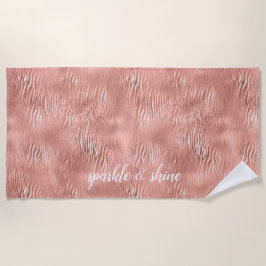 バラ金ゴールドゼブラプリント ビーチタオル