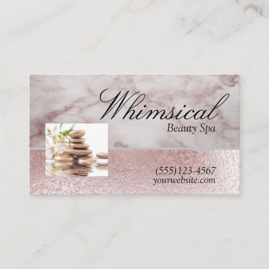 バラ金ゴールドゼンロックスマーブルデザイン美しいスパ 名刺 (正面)