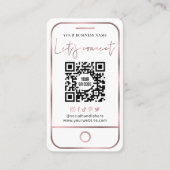 バラ金ゴールドソーシャルメディアQRコードと接続 名刺 (正面)