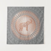 「バラ金ゴールドゾウ放射能」 | Elephant Mandala タペストリー (正面)