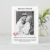 バラ金ゴールドタイプライター結婚の写真 招待状 (スタンド正面)