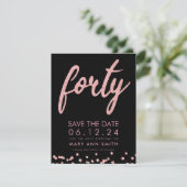 バラ金ゴールドタイプ40歳救生日紙吹雪 招待状 (スタンド正面)