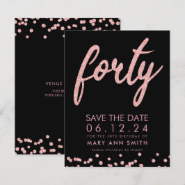 バラ金ゴールドタイプ40歳救生日紙吹雪 招待状