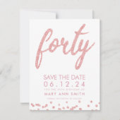 バラ金ゴールドタイプ40歳救生日紙吹雪 招待状 (正面)