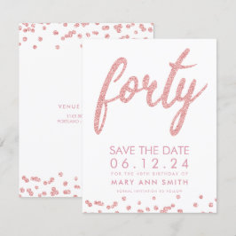 バラ金ゴールドタイプ40歳救生日紙吹雪 招待状
