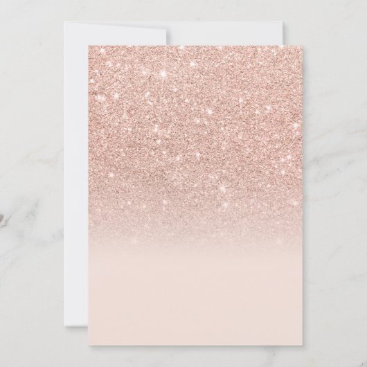 バラ金ゴールドタイポグラフィグラデーションピンクSweet 16写真 招待状 (裏面)