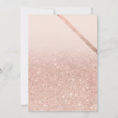 バラ金ゴールドタイポグラフィストライプグリッター赤面スウィート16 招待状 (裏面)