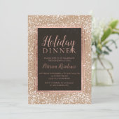 バラ金ゴールドタイポグラフィスノー休日パーティクラフト 招待状 (スタンド正面)