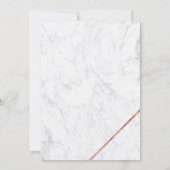 バラ金ゴールドタイポグラフィネイビー白結婚大理石 招待状 (裏面)