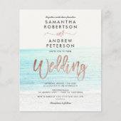 バラ金ゴールドタイポグラフィビーチ写真結婚予算 (正面)