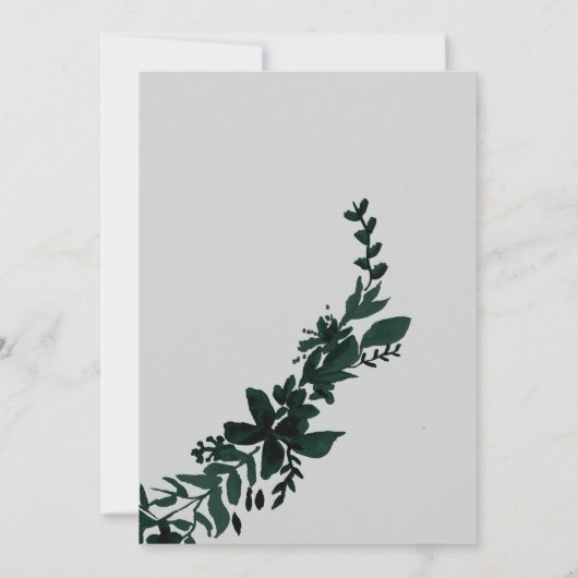 バラ金ゴールドタイポグラフィフローラグ結婚レイ 招待状 (裏面)